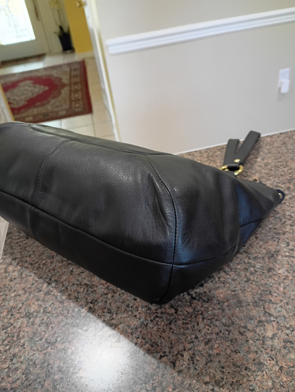 Coach  Campbell Belle Black Leather Shoulder Bag with Gold Hardware - Picture 11 of 16